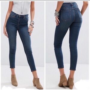 FREE People Hi Rise Dark Wash Stretch Skinny Jeans Size 31